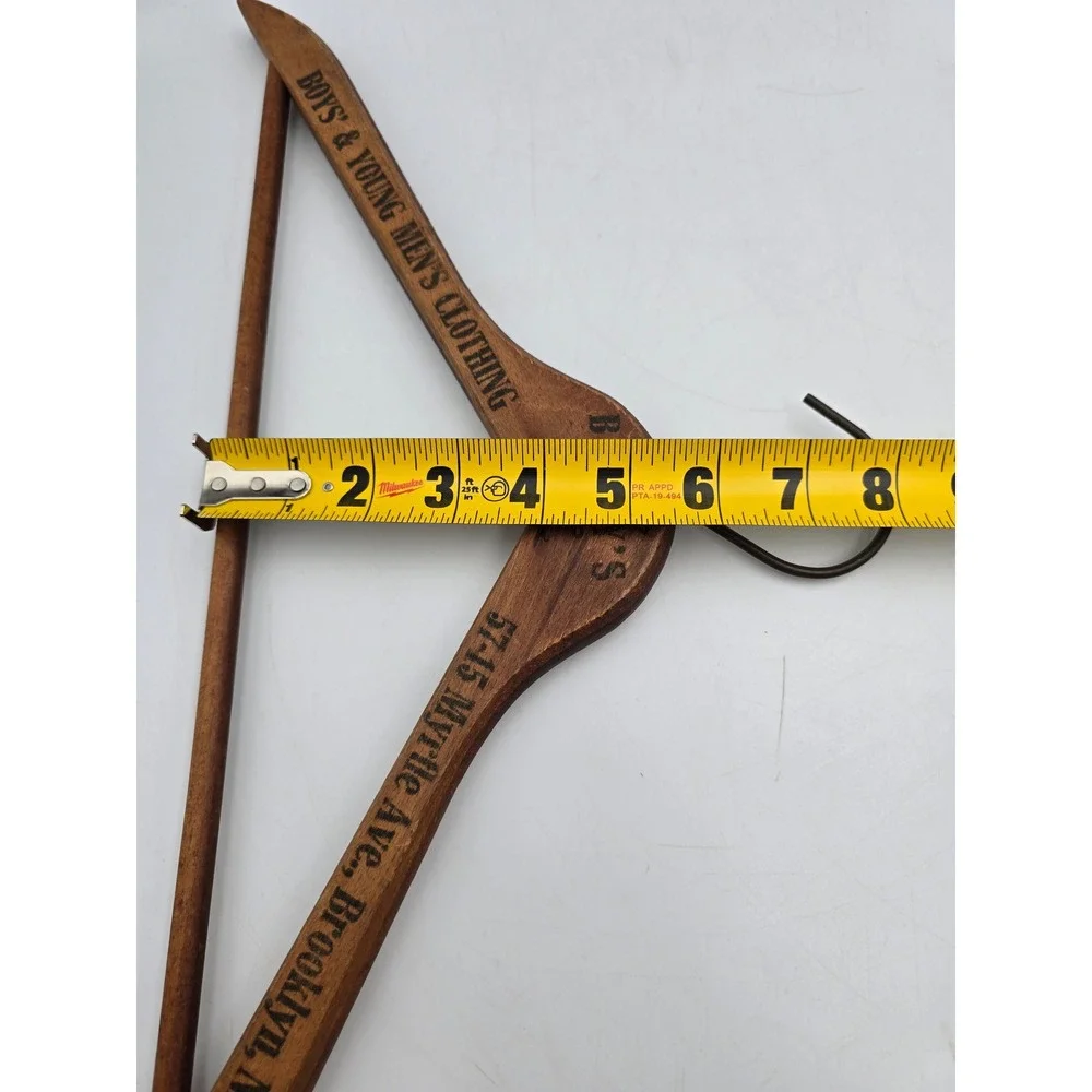 Berky's Shop Vintage Wood Suit Hanger Brooklyn NY Brown Advertising Accessory